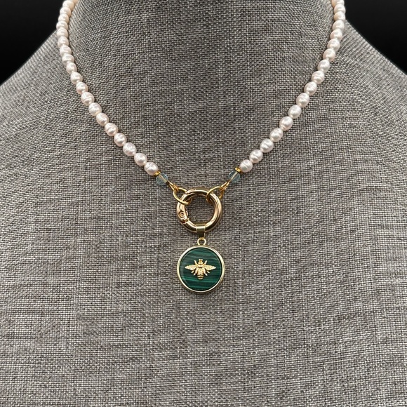 Bee Charm Pearl Necklace - Picture 7 of 8